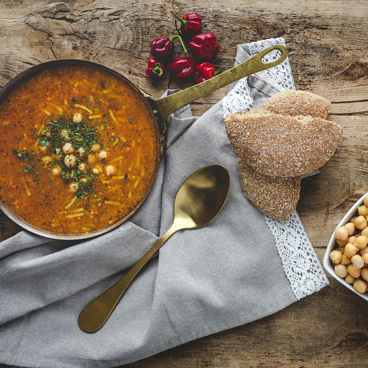Moroccan Chickpea and Lentil Soup