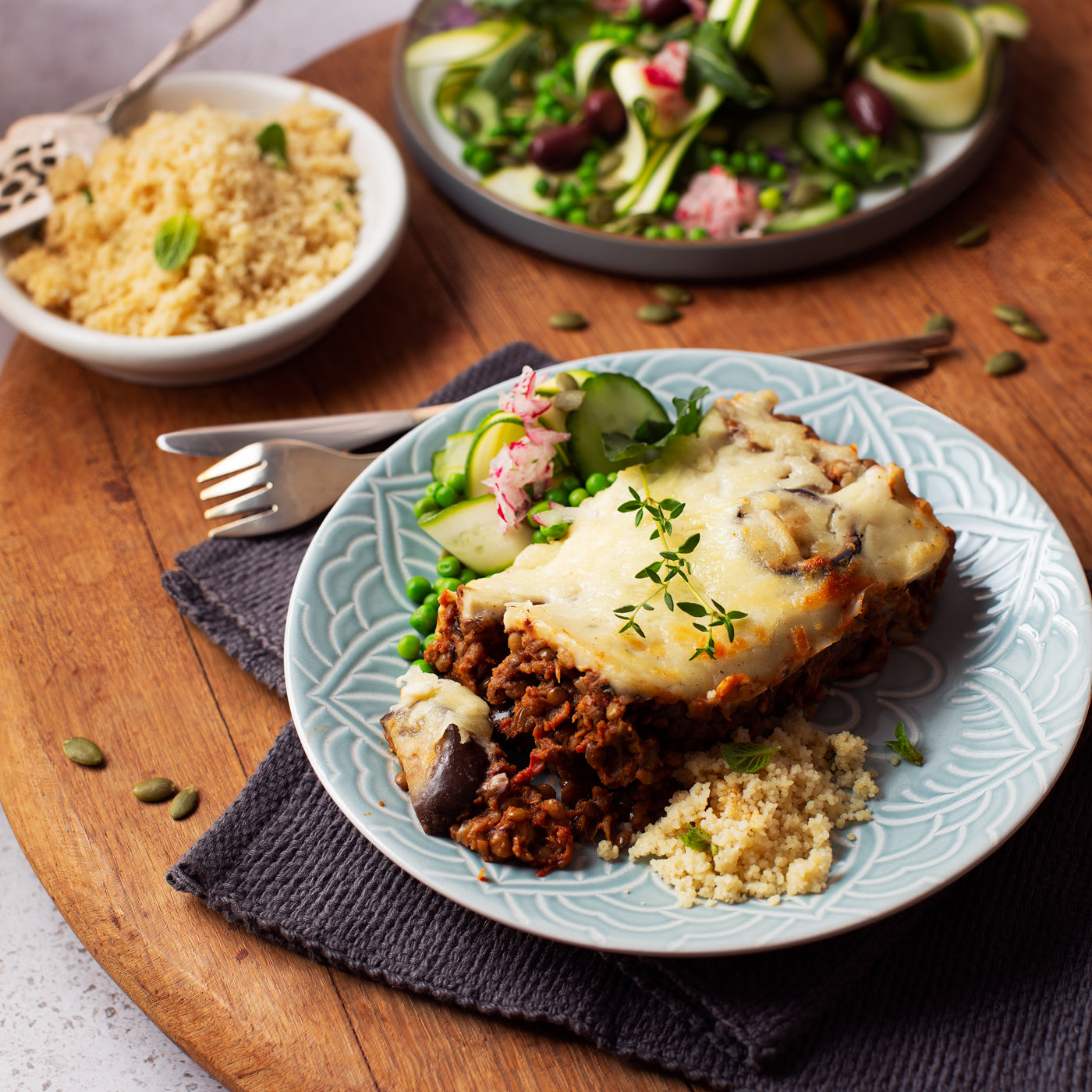 Spicy Lentil and Aubergine Moussaka