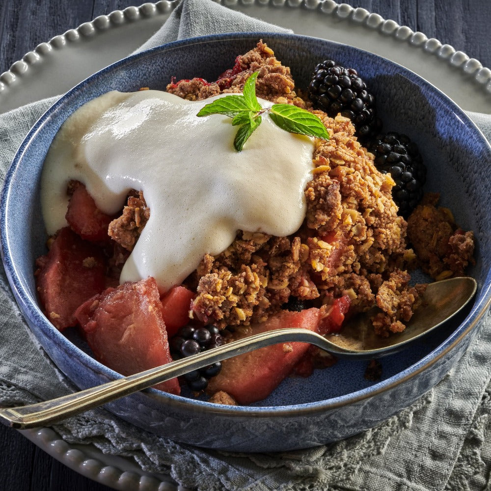Pear and Blackberry Crumble 