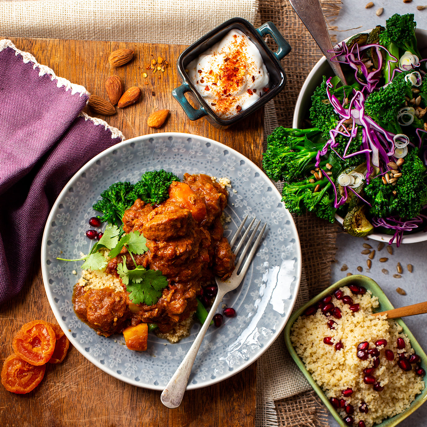 Lamb Tagine with Apricots and Almonds